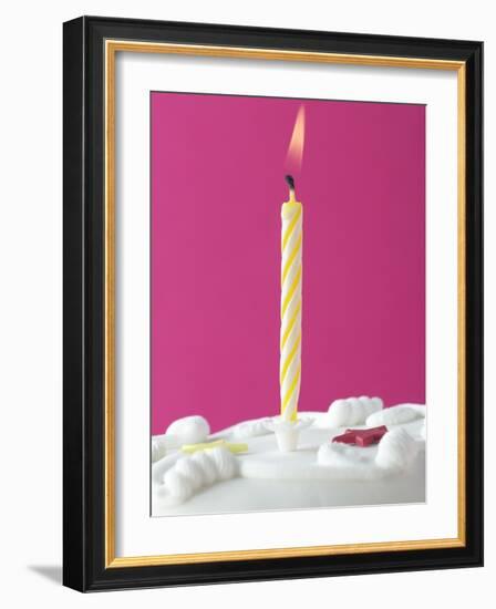 Illuminated Birthday Candle-null-Framed Photographic Print
