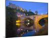 Illuminated Castle and Cathedral across the River Wear, Durham, County Durham, England, UK-Ruth Tomlinson-Mounted Photographic Print