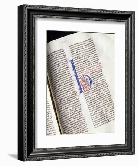 Illuminated Codex in Library of Monastery of St Scholastica, Subiaco, Italy-null-Framed Giclee Print