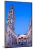 Illuminated Diocletian's Palace, Split, Dalmatian Coast, Croatia-Neil Farrin-Mounted Photographic Print