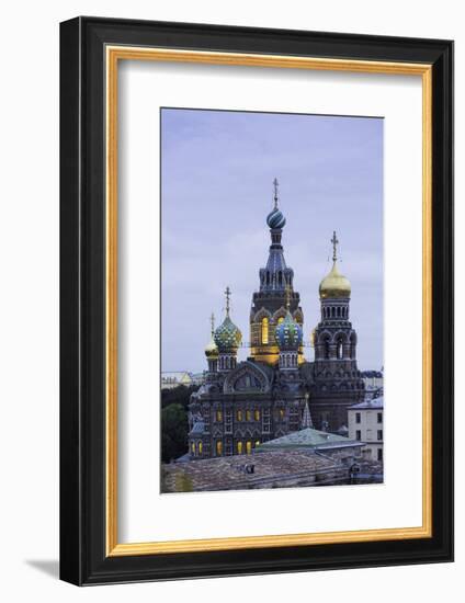 Illuminated Domes of Church of the Saviour on Spilled Blood, St. Petersburg, Russia-Gavin Hellier-Framed Photographic Print