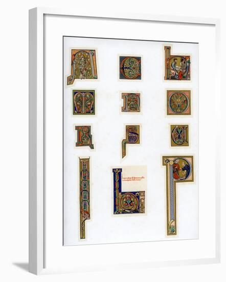 Illuminated Initial Letters, 13th Century-null-Framed Giclee Print