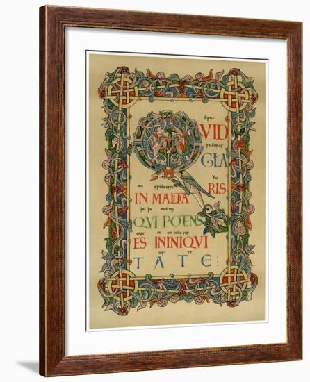 Illuminated Initial Q, C1073-null-Framed Giclee Print