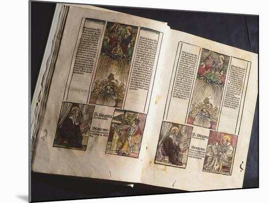 Illuminated Page from a Manuscript Preserved in St Scholastica Library in Subiaco, Lazio, Italy-null-Mounted Giclee Print