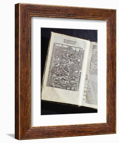 Illuminated Page from a Manuscript Preserved in St Scholastica Library in Subiaco, Lazio, Italy-null-Framed Giclee Print