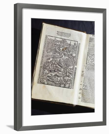 Illuminated Page from a Manuscript Preserved in St Scholastica Library in Subiaco, Lazio, Italy-null-Framed Giclee Print
