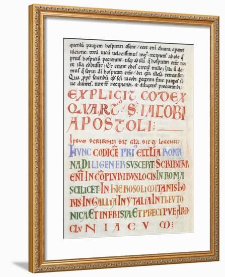 Illuminated Page from Calistino Code, Spain 12th Century-null-Framed Giclee Print