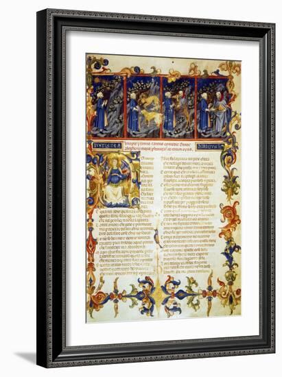Illuminated Page from the Divine Comedy, Inferno, Canto I-Dante Alighieri-Framed Giclee Print