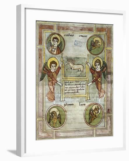 Illuminated Page, Miniature from Revelation from Saint Amand's Abbey, Latin Manuscript, France-null-Framed Giclee Print