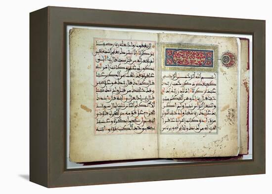 Illuminated Page of the Koran, 17th-18th century-null-Framed Premier Image Canvas