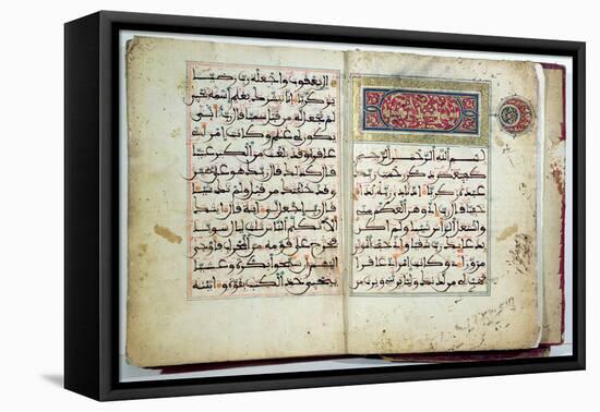 Illuminated Page of the Koran, 17th-18th century-null-Framed Premier Image Canvas
