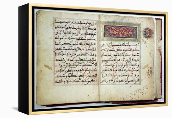 Illuminated Page of the Koran, 17th-18th century-null-Framed Premier Image Canvas