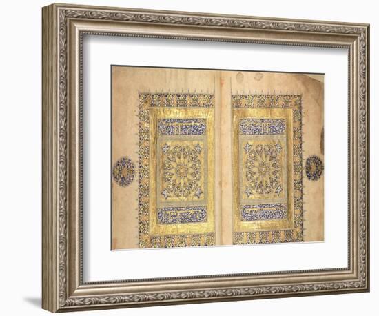 Illuminated Pages from a Koran Manuscript, Il-Khanid Mameluke School-null-Framed Giclee Print