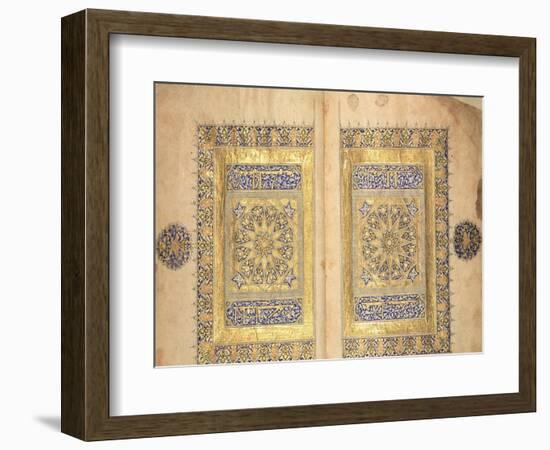 Illuminated Pages from a Koran Manuscript, Il-Khanid Mameluke School-null-Framed Giclee Print