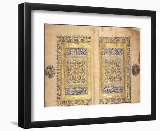 Illuminated Pages from a Koran Manuscript, Il-Khanid Mameluke School-null-Framed Giclee Print
