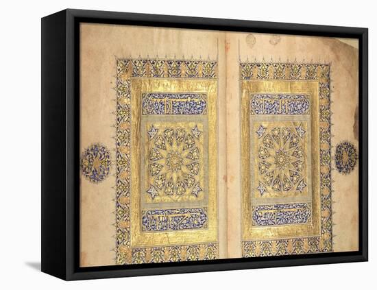 Illuminated Pages from a Koran Manuscript, Il-Khanid Mameluke School-null-Framed Premier Image Canvas