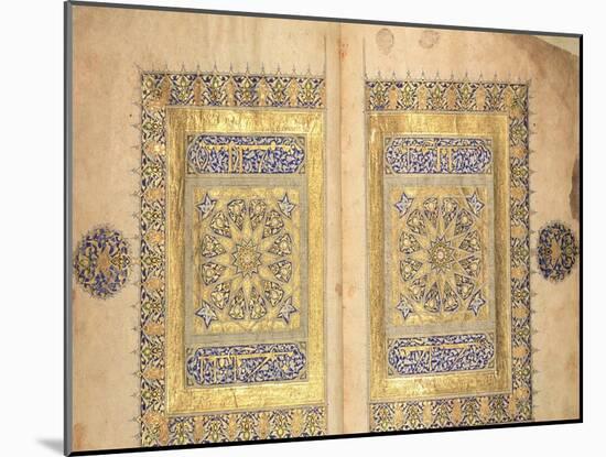Illuminated Pages from a Koran Manuscript, Il-Khanid Mameluke School-null-Mounted Giclee Print