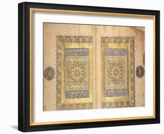 Illuminated Pages from a Koran Manuscript, Il-Khanid Mameluke School-null-Framed Giclee Print