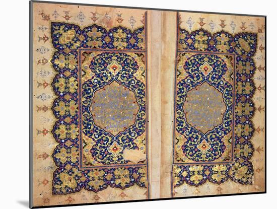 Illuminated Pages of a Koran Manuscript, Il-Khanid Mameluke School-null-Mounted Giclee Print