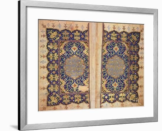 Illuminated Pages of a Koran Manuscript, Il-Khanid Mameluke School-null-Framed Giclee Print