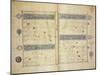 Illuminated pages of a Koran manuscript, Il-Khanid Mameluke School-null-Mounted Giclee Print