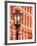 Illuminated Street Light, Galveston, Texas, USA-Walter Bibikow-Framed Photographic Print