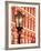 Illuminated Street Light, Galveston, Texas, USA-Walter Bibikow-Framed Photographic Print