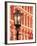 Illuminated Street Light, Galveston, Texas, USA-Walter Bibikow-Framed Photographic Print