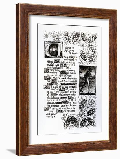 Illuminated Text from Rossetti's 'House of Life' Sonnet Sequence, C.1880 (Pen and Ink on Paper)-Dante Gabriel Rossetti-Framed Giclee Print