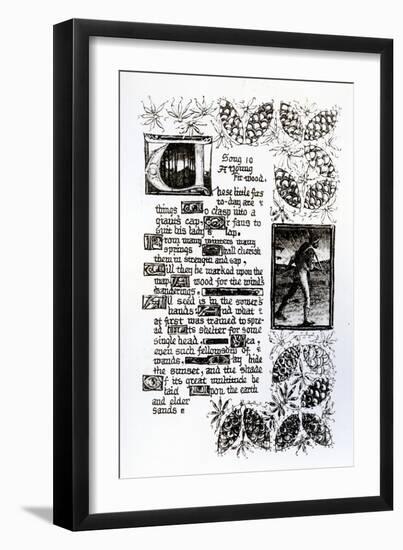 Illuminated Text from Rossetti's 'House of Life' Sonnet Sequence, C.1880 (Pen and Ink on Paper)-Dante Gabriel Rossetti-Framed Giclee Print