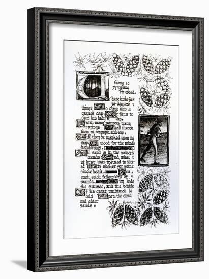 Illuminated Text from Rossetti's 'House of Life' Sonnet Sequence, C.1880 (Pen and Ink on Paper)-Dante Gabriel Rossetti-Framed Giclee Print