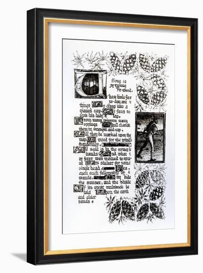 Illuminated Text from Rossetti's 'House of Life' Sonnet Sequence, C.1880 (Pen and Ink on Paper)-Dante Gabriel Rossetti-Framed Giclee Print