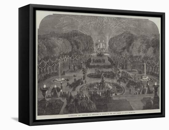 Illumination and Fireworks at Versailles in Honour of the King Consort of Spain-null-Framed Premier Image Canvas