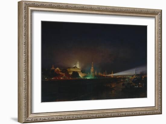 Illumination of the Moscow Kremlin, 1883-Alexei Petrovich Bogolyubov-Framed Giclee Print