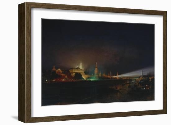 Illumination of the Moscow Kremlin, 1883-Alexei Petrovich Bogolyubov-Framed Giclee Print