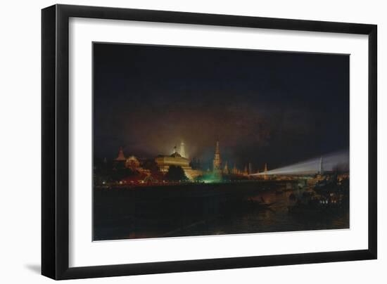 Illumination of the Moscow Kremlin, 1883-Alexei Petrovich Bogolyubov-Framed Giclee Print