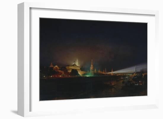 Illumination of the Moscow Kremlin, 1883-Alexei Petrovich Bogolyubov-Framed Giclee Print