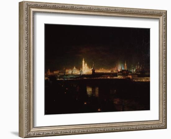 Illumination of the Moscow Kremlin, 1883-Oskar Adolfovich Hofman-Framed Giclee Print