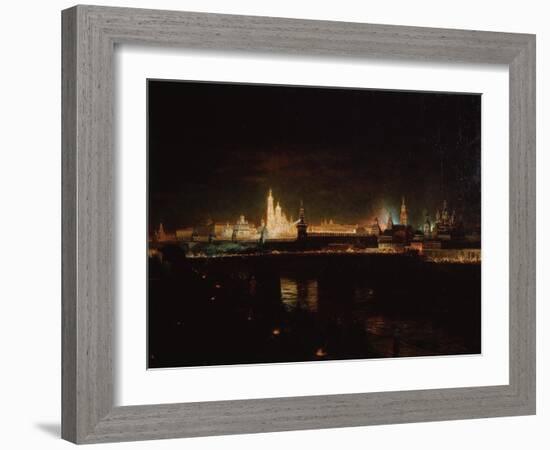 Illumination of the Moscow Kremlin, 1883-Oskar Adolfovich Hofman-Framed Giclee Print