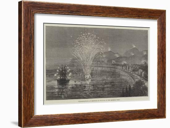 Illuminations at Mentone in Honour of the Queen's Visit-null-Framed Giclee Print