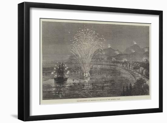 Illuminations at Mentone in Honour of the Queen's Visit-null-Framed Giclee Print