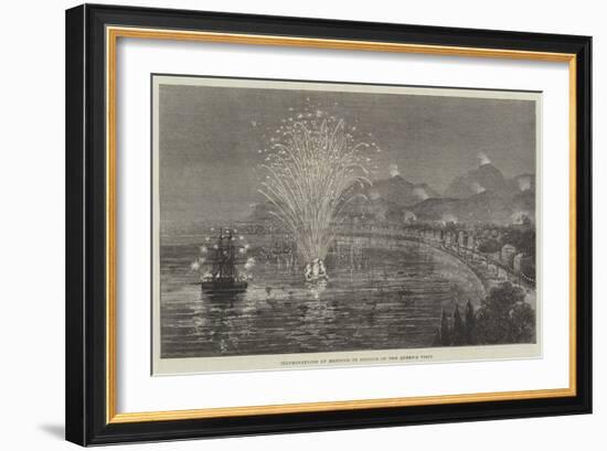 Illuminations at Mentone in Honour of the Queen's Visit-null-Framed Giclee Print