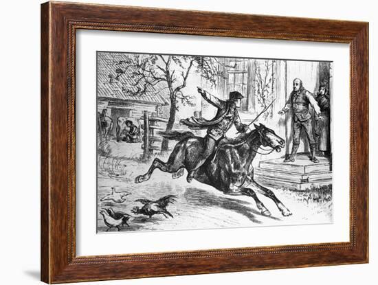 Illus. of Paul Revere on Horseback-null-Framed Giclee Print