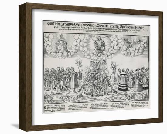 Illustation of Martin Luther's Hymn Asking for the Help of God Against the Deadly Work of the Pope-null-Framed Giclee Print