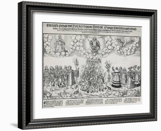 Illustation of Martin Luther's Hymn Asking for the Help of God Against the Deadly Work of the Pope-null-Framed Giclee Print