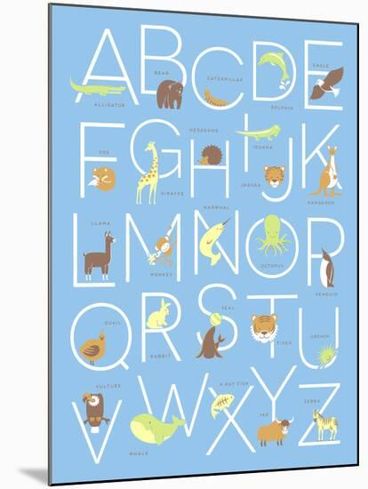 Illustrated Animal Alphabet ABC Poster Design-TeddyandMia-Mounted Art Print