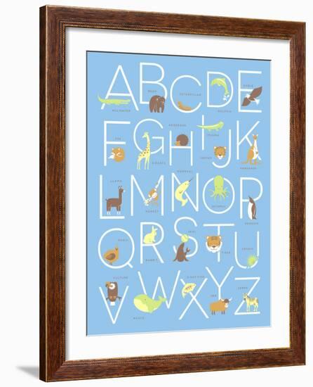 Illustrated Animal Alphabet ABC Poster Design-TeddyandMia-Framed Art Print