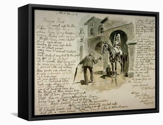 Illustrated Letter, 20th April 1914-Charles Marion Russell-Framed Premier Image Canvas