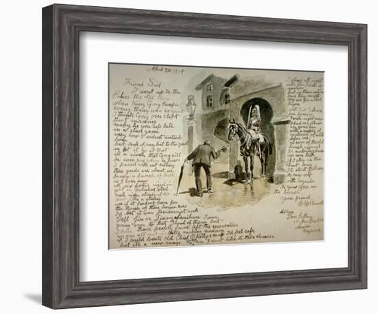 Illustrated Letter, 20th April 1914-Charles Marion Russell-Framed Giclee Print