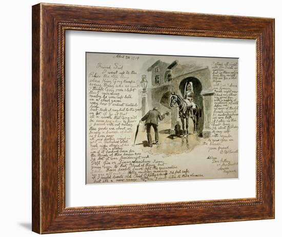 Illustrated Letter, 20th April 1914-Charles Marion Russell-Framed Giclee Print